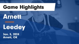 Arnett  vs Leedey  Game Highlights - Jan. 5, 2024