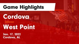 Cordova  vs West Point  Game Highlights - Jan. 17, 2022