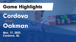 Cordova  vs Oakman  Game Highlights - Nov. 17, 2023