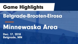 Belgrade-Brooten-Elrosa  vs Minnewaska Area  Game Highlights - Dec. 17, 2018