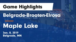 Belgrade-Brooten-Elrosa  vs Maple Lake  Game Highlights - Jan. 8, 2019
