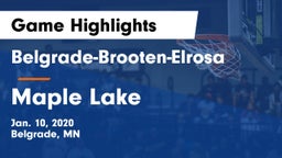 Belgrade-Brooten-Elrosa  vs Maple Lake  Game Highlights - Jan. 10, 2020