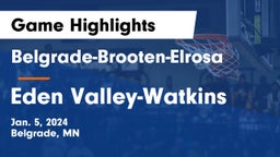 Belgrade-Brooten-Elrosa  vs Eden Valley-Watkins  Game Highlights - Jan. 5, 2024