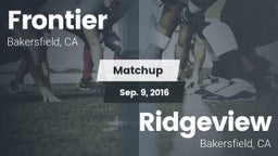 Matchup: Frontier  vs. Ridgeview  2016