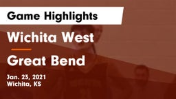 Wichita West  vs Great Bend  Game Highlights - Jan. 23, 2021