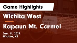 Wichita West  vs Kapaun Mt. Carmel Game Highlights - Jan. 11, 2022