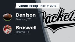 Recap: Denison  vs. Braswell  2018
