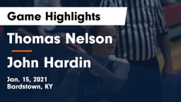 Thomas Nelson  vs John Hardin  Game Highlights - Jan. 15, 2021