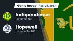 Recap: Independence  vs. Hopewell  2017