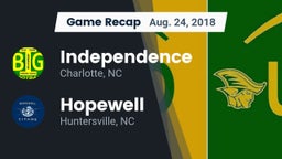 Recap: Independence  vs. Hopewell  2018