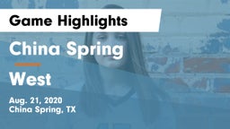 China Spring  vs West  Game Highlights - Aug. 21, 2020