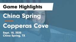 China Spring  vs Copperas Cove  Game Highlights - Sept. 18, 2020