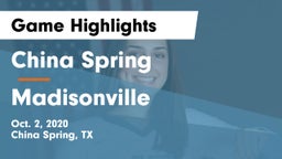 China Spring  vs Madisonville  Game Highlights - Oct. 2, 2020