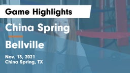China Spring  vs Bellville  Game Highlights - Nov. 13, 2021