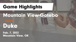 Mountain View-Gotebo  vs Duke Game Highlights - Feb. 7, 2022