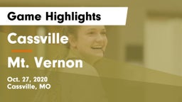 Cassville  vs Mt. Vernon  Game Highlights - Oct. 27, 2020