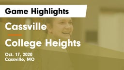 Cassville  vs College Heights Game Highlights - Oct. 17, 2020