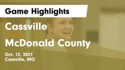 Cassville  vs McDonald County  Game Highlights - Oct. 12, 2021