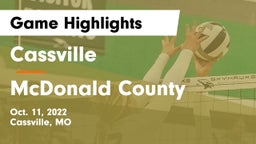 Cassville  vs McDonald County  Game Highlights - Oct. 11, 2022