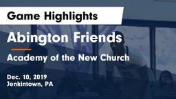 Abington Friends  vs Academy of the New Church  Game Highlights - Dec. 10, 2019