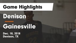 Denison  vs Gainesville  Game Highlights - Dec. 18, 2018