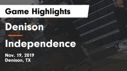 Denison  vs Independence  Game Highlights - Nov. 19, 2019