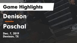 Denison  vs Paschal  Game Highlights - Dec. 7, 2019