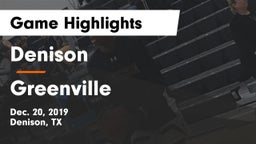 Denison  vs Greenville  Game Highlights - Dec. 20, 2019