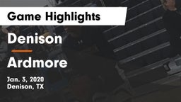Denison  vs Ardmore  Game Highlights - Jan. 3, 2020