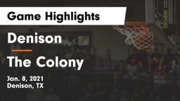 Denison  vs The Colony  Game Highlights - Jan. 8, 2021