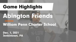 Abington Friends  vs William Penn Charter School Game Highlights - Dec. 1, 2021