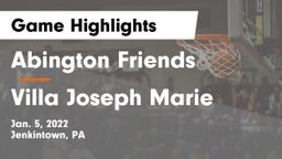 Abington Friends  vs Villa Joseph Marie Game Highlights - Jan. 5, 2022