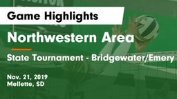 Northwestern Area  vs State Tournament - Bridgewater/Emery Game Highlights - Nov. 21, 2019