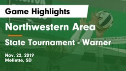 Northwestern Area  vs State Tournament - Warner Game Highlights - Nov. 22, 2019