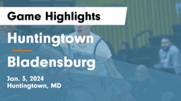 Huntingtown  vs Bladensburg  Game Highlights - Jan. 3, 2024