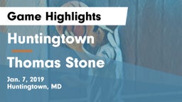 Huntingtown  vs Thomas Stone  Game Highlights - Jan. 7, 2019