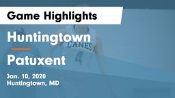 Huntingtown  vs Patuxent Game Highlights - Jan. 10, 2020