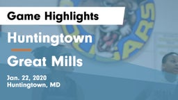 Huntingtown  vs Great Mills Game Highlights - Jan. 22, 2020