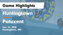 Huntingtown  vs Patuxent Game Highlights - Jan. 31, 2020