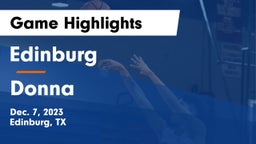 Edinburg  vs Donna  Game Highlights - Dec. 7, 2023