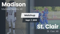 Matchup: Madison vs. St. Clair  2018