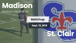 Matchup: Madison vs. St. Clair  2019