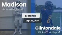 Matchup: Madison vs. Clintondale  2020