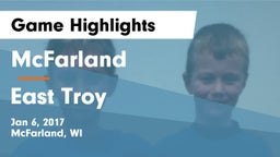 McFarland  vs East Troy  Game Highlights - Jan 6, 2017