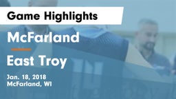McFarland  vs East Troy  Game Highlights - Jan. 18, 2018