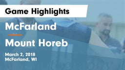 McFarland  vs Mount Horeb  Game Highlights - March 2, 2018