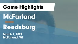 McFarland  vs Reedsburg Game Highlights - March 1, 2019
