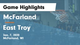 McFarland  vs East Troy  Game Highlights - Jan. 7, 2020