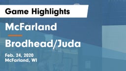 McFarland  vs Brodhead/Juda  Game Highlights - Feb. 24, 2020