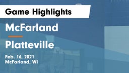 McFarland  vs Platteville  Game Highlights - Feb. 16, 2021
